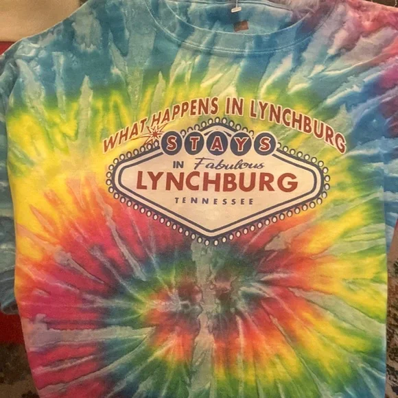 What Happens in Lynchburg Stays in Fabulous Lynchburg Tennessee 2XL Tie-dye Tee - Picture 3 of 6